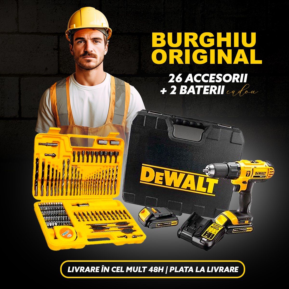 Kit Original DWT Burghiu cu Impact Puternic