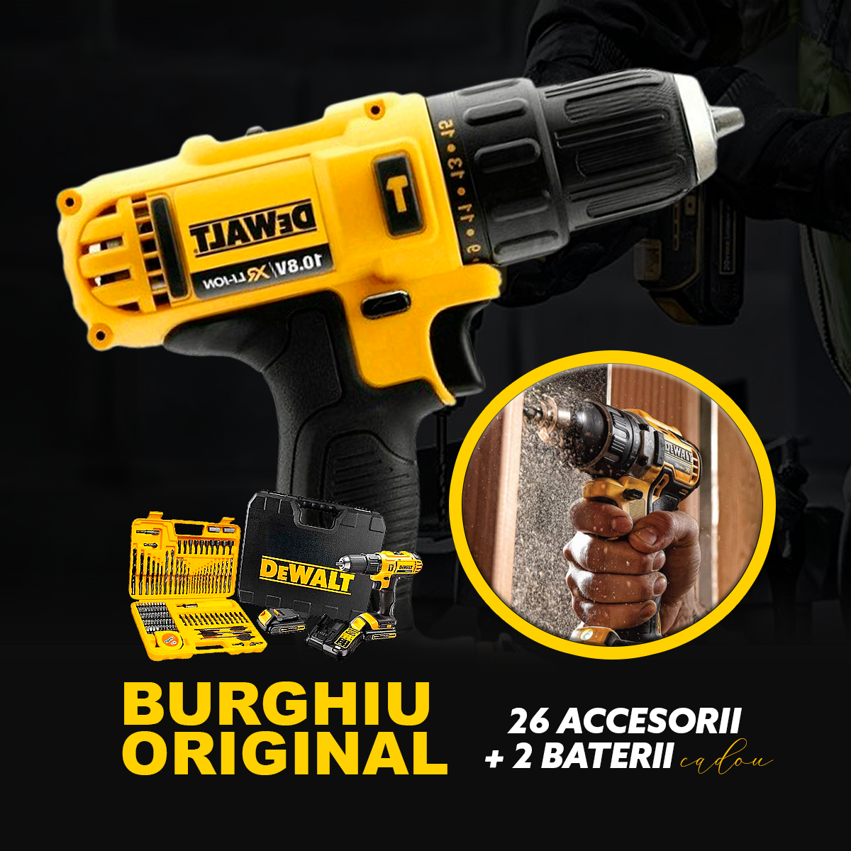 Kit Original DWT Burghiu cu Impact Puternic